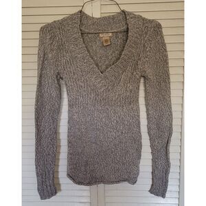 Brown Knitted V-Neck Long Sleeve Sweater by Arizona Jean Company (M)
